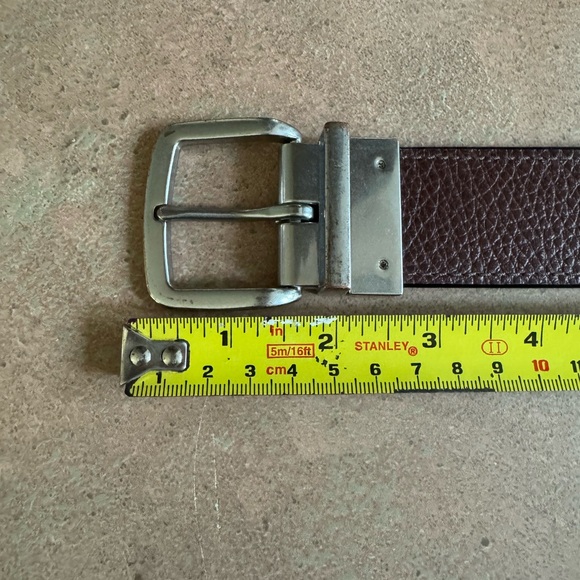 Reversible Polo Ralph Lauren belt - brown snake skin/flat black, silver buckle - Picture 2 of 7